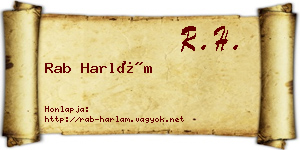 Rab Harlám névjegykártya
